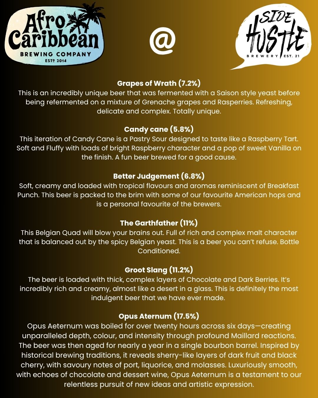 Side Hustle x Afro Caribbean Brewing Co. Food & Beer Tasting Event - Ticket