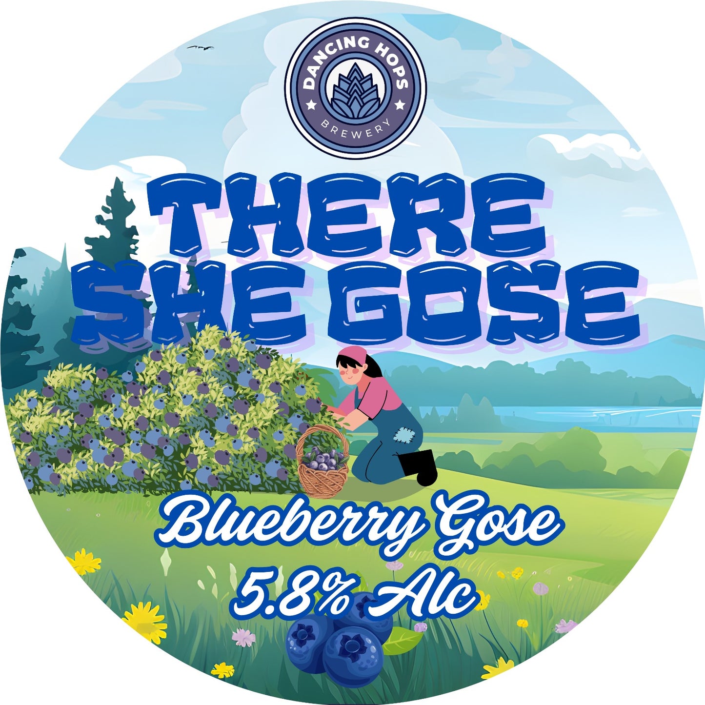 There She Gose Blueberry Gose 5.8% (440ml brown craft bottles)